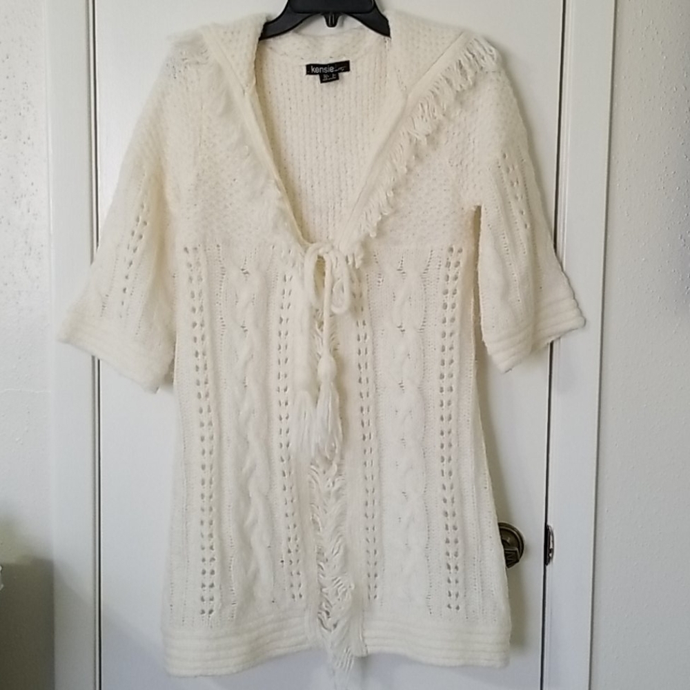 White Shawl collar Sweater/cardigan